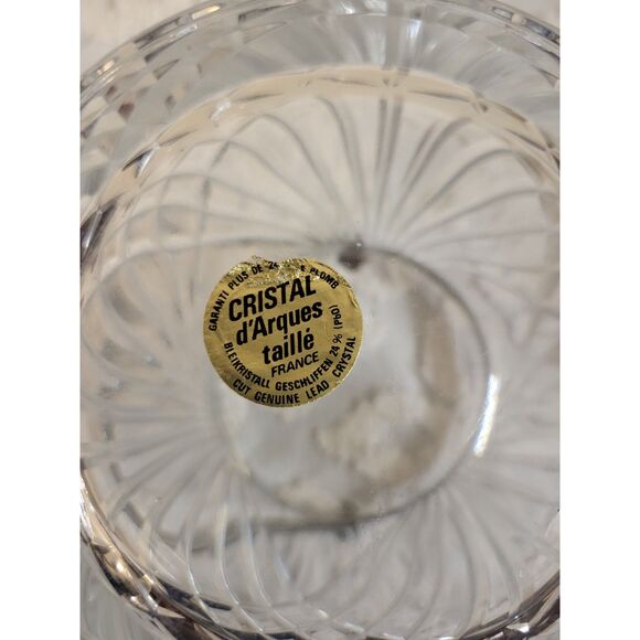CRISTAL D' ARQUE LEAD CRYSTAL ICE BUCKET WINE COOLER W/ METAL HANDLE IN FRANCE - Picture 5 of 5